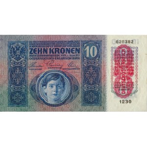 Repubblica di GERMANIA-AUSTRIA 10 Corone 1915 francobollo DEUTSCHÖSTERRREICH 1230 No.628382