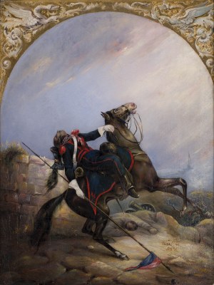 Artist unspecified (19th/20th century), Death of a lansjer (France, 19th/20th century).