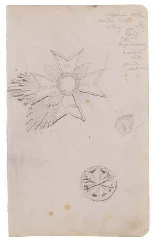 Józef Mehoffer (1869 Ropczyce - 1946 Wadowice), Studium Orderu Orła Białego i Odznaki Związków Strzeleckich „Parasol”