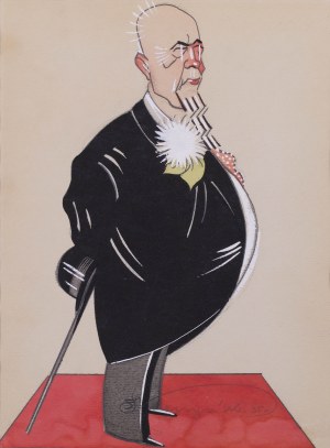 Tadeusz Kleczyński (XXe siècle), Caricature d'Aleksander Prystor, 1935.