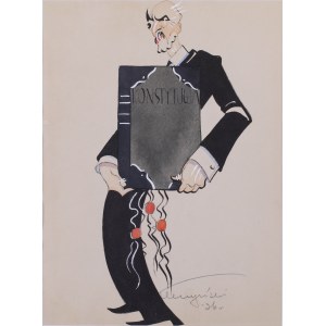 Tadeusz Kleczyński (20. Jahrhundert), Karikatur von Walery Slawek, 1936.