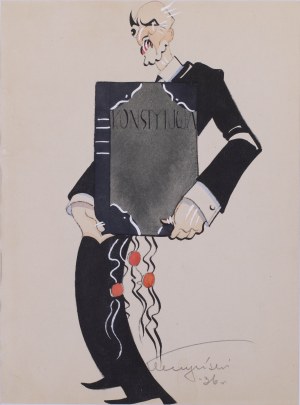 Tadeusz Kleczyński (20. Jahrhundert), Karikatur von Walery Slawek, 1936.