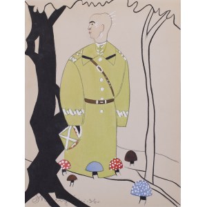 Tadeusz Kleczynski (20th century), Caricature of Edward Rydz-Smigly, 1936.