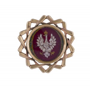 Patriotic brooch with eagle