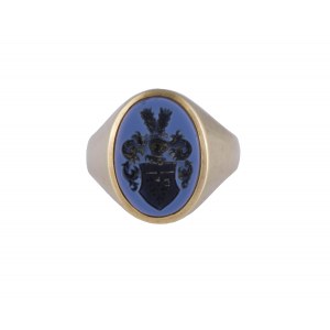 Signet with heraldic figure fleur-de-lis