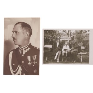 Fotografie rotmistrza Jerzego Andersa oraz żony Traegera z synem i rotmistrzem Andersem