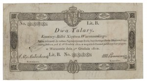 Bilet Kasowy Księstwa Warszawskiego - 2 talary, 1810 r.