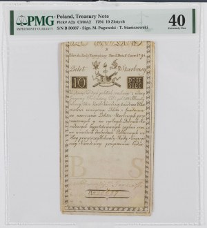 Pokladničný lístok z Kościuszkovho povstania - 10 poľských zlotých
