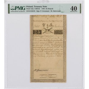 Treasury Ticket of the Kosciuszko Insurrection - 25 Polish Zlotys