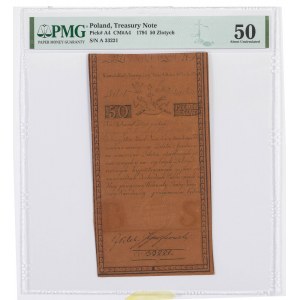 Pokladničný lístok z Kościuszkovho povstania - 50 poľských zlotých
