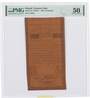 Treasury Ticket of the Kosciuszko Insurrection - 50 Polish Zlotys