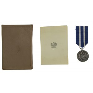 Im Strafvollzugsdienst Silbermedaille mit Ausweis und Etui (603)