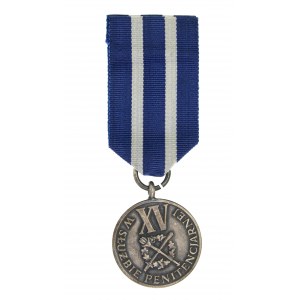 Médaille d'argent de l'administration pénitentiaire avec carte d'identité et étui (603)
