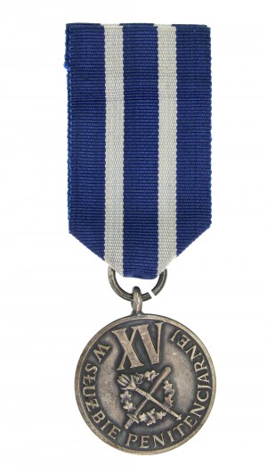 Médaille d'argent de l'administration pénitentiaire avec carte d'identité et étui (603)