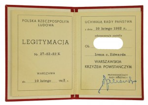 Croce degli insorti di Varsavia con carta d'identità 1982 (605)