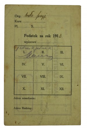 Società dei Fucilieri di Cracovia - Carta d'identità 1913. (731)