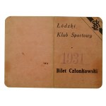 II RP, Odznak Lodžského športového klubu s preukazom totožnosti, 1931 (732)