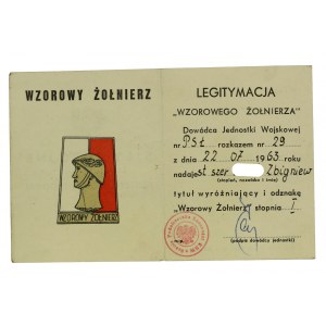 Polská lidová republika, Odznak vzorného vojáka, spolu s osvědčením 1963 (562)