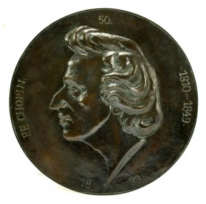 Plakieta Fryderyk Chopin, sygn. Marya Gerson, 1899 r. (3)