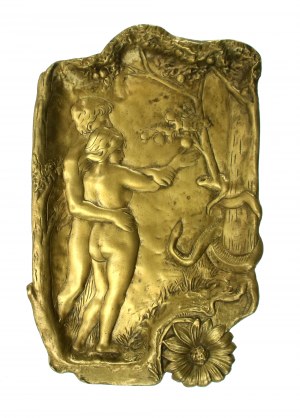 Visitenkartentablett, Adam und Eva. Art Nouveau. (8)