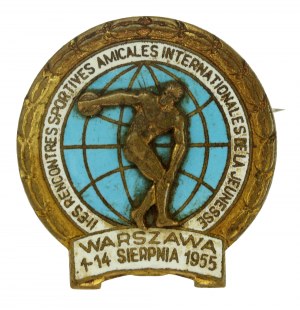 Insigne des deuxièmes Jeux sportifs internationaux de la jeunesse 1955 (416)