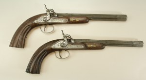 Paar mützenförmige Duellpistolen, 19. Jahrhundert (219)
