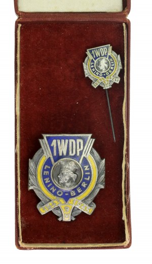 People's Republic of Poland, Badge of the 1st Warsaw Infantry Division together with miniature (560)