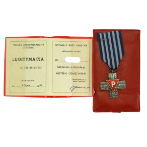 Volksrepublik Polen, Auschwitzkreuz mit Ausweis 1986 (579)