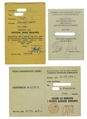 Zestaw odznaczeń i dokumentów kombatanta Armii Krajowej (582)