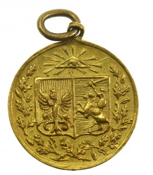 Patriotic medallion, coat of arms of Poland and Lithuania from the November Uprising - gold (591)