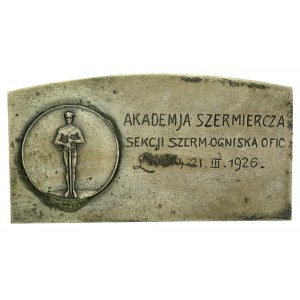 Plaketa šermiarskej akadémie šermiarskeho oddielu dôstojníckeho klubu, Ľvov 1926 (658)