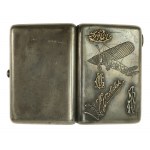 Silver cigarette case with gold overlays (757)