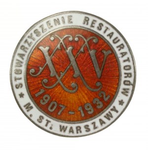 II RP, Abzeichen der Vereinigung der Restaurants der Stadt Warschau XXV 1907-1932(760)
