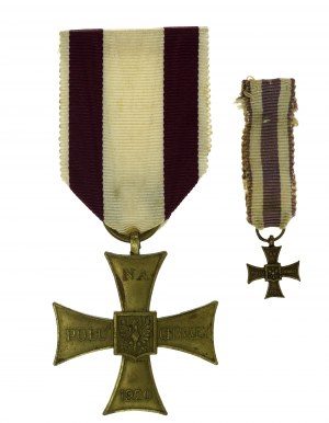 PSZnZ, Kříž za statečnost 1920 s miniaturou (772)
