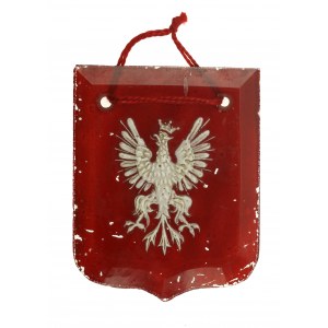 Szklany ryngraf patriotyczny z orłem pocz. XX w. (483)