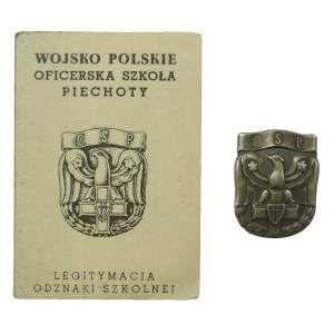 PRL, Odznaka Oficerska Szkoła Piechoty z legitymacją z 1948 r. (943)