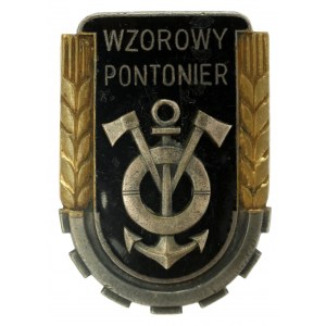 PRL, Odznaka Wzorowy Pontonier wz. 1951. Duża (979)
