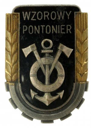 PRL, Odznaka Wzorowy Pontonier wz. 1951. Duża (979)