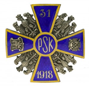 II RP, odznak 31. streleckého pluku Kaniowski. Strieborný (990)