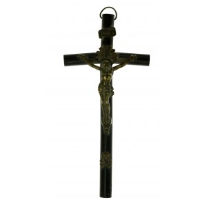 Volkstrauer, schwarzes Kreuz mit Christus 19. Jahrhundert (544)
