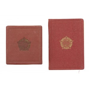 People's Republic of Poland, Set of two badges with ID cards For merits in surveying and cartography + box (446)