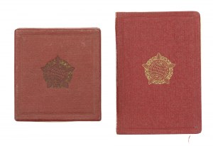 People's Republic of Poland, Set of two badges For merits in surveying and cartography + ID card and box (446)