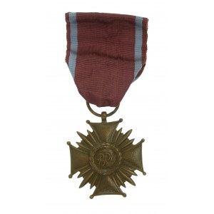 PRL, Croce di bronzo al merito della Repubblica Popolare di Polonia con scatola e scheda 1956 (828)