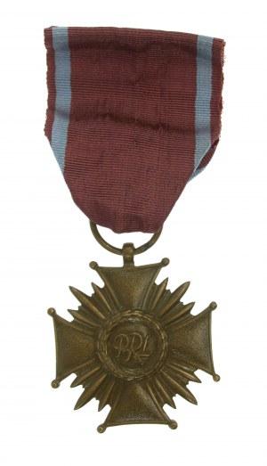 PRL, Croix de bronze du mérite de la République populaire de Pologne avec boîte et carte 1956 (828)