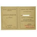 PRL, Brązowy Krzyż Zasługi PRL z pudełkiem i legitymacją 1956 r. (828)