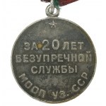 URSS, Médaille pour 20 ans de service irréprochable dans les forces armées de l'URSS (523)
