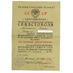 URSS, Medaglia per la difesa di Sebastopoli con diploma 1946 (528)