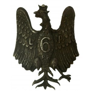 II RP, orzeł nakładka do odznaki 6 Pułku Piechoty Legionów Polskich (852)