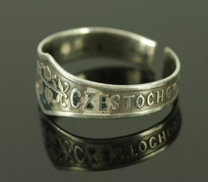 Pamätný prsteň z Čenstochovej. Striebro 84. 19. / 20. stor. (599)