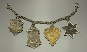 Pendant Union of Christian Craftsmen in the Kingdom of Poland, For participation in Nativity 4 tokens Warsaw 1910 - 1913 (600)